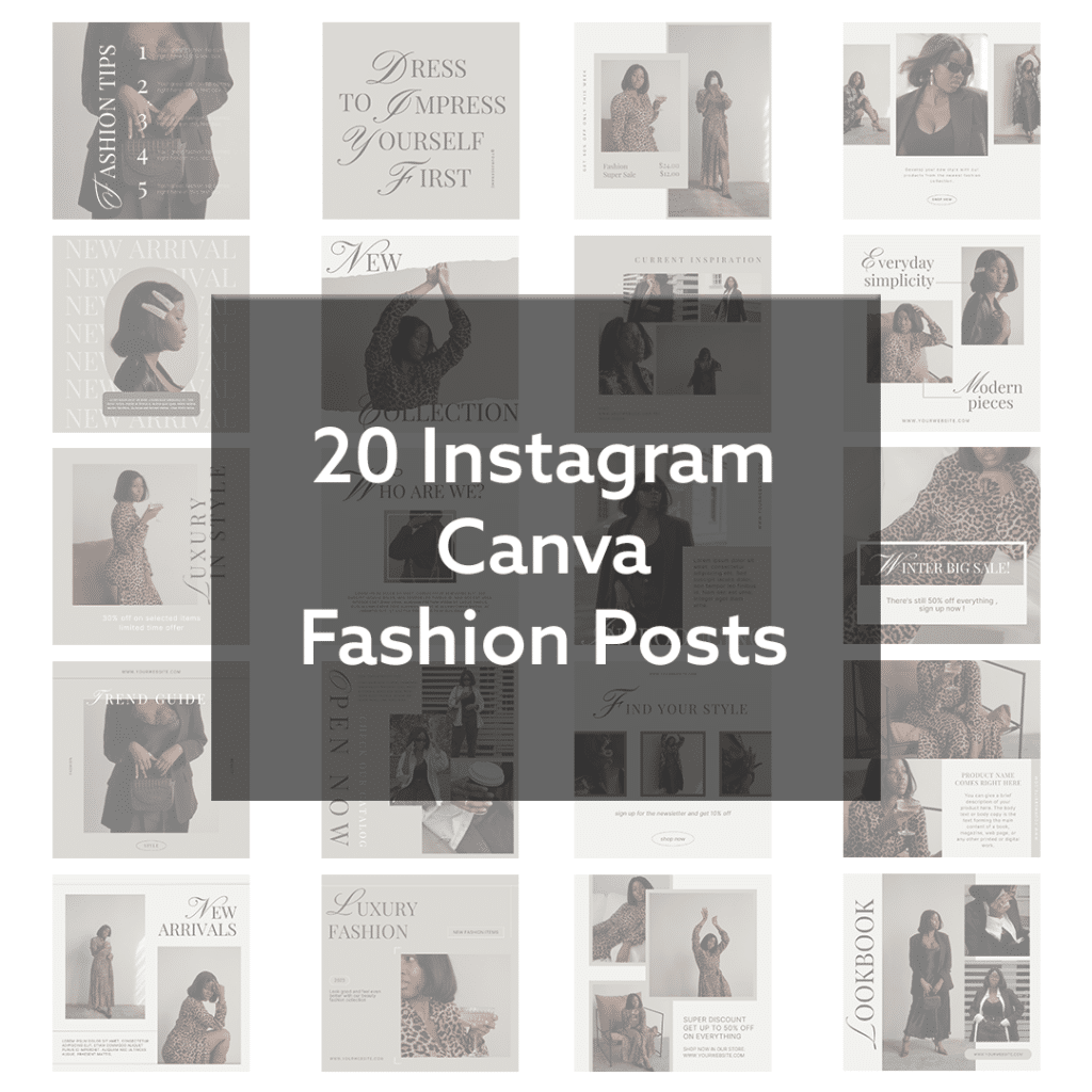 20 x Fashion Social Media Post Templates - DigitalProducts4u
